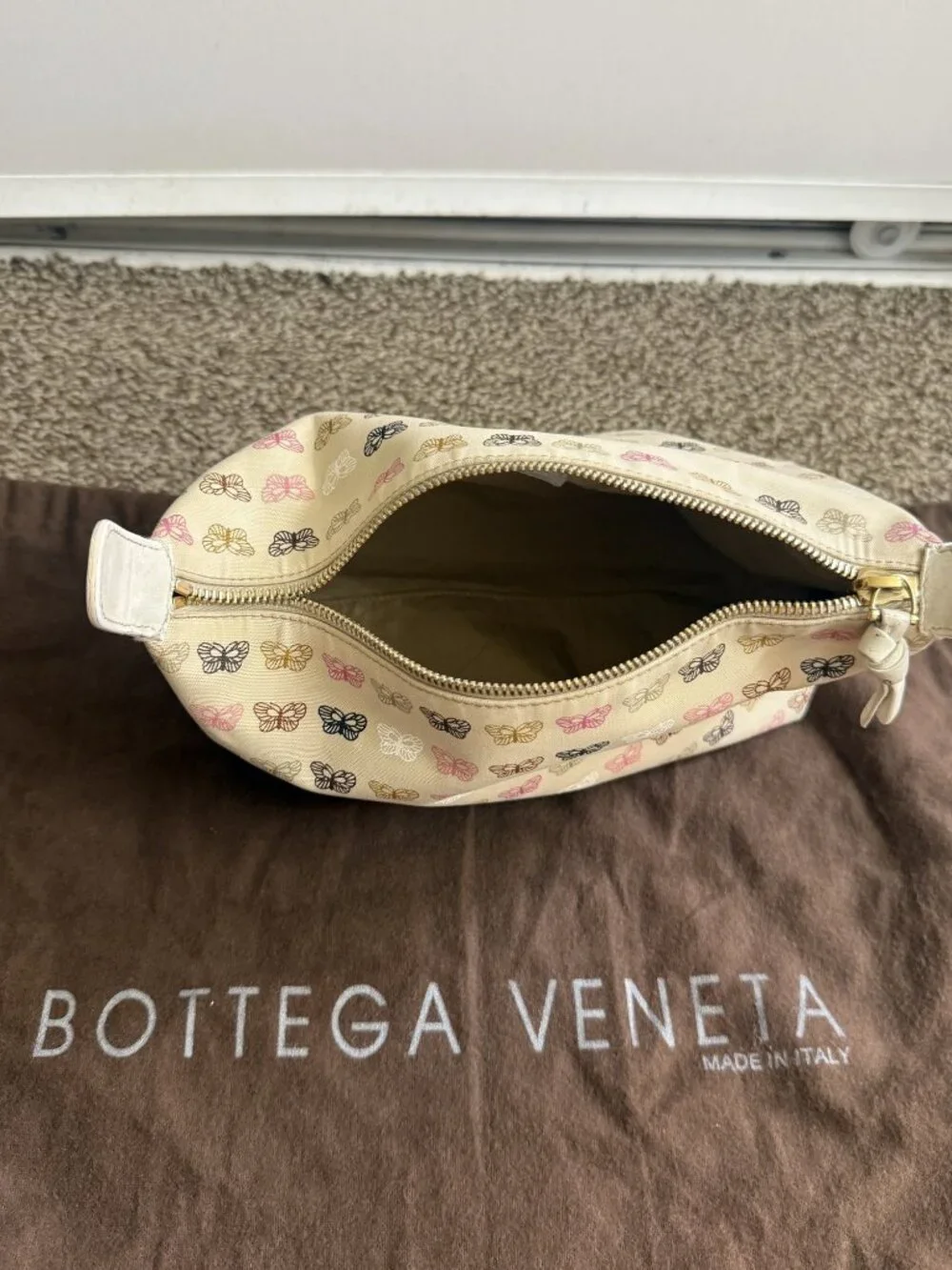 Bottega Veneta Butterfly Print Zip Pouch